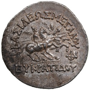 Greco-Bactrian Kingdom (Pushkalavati) AR tetradrachm ND - Eucratides I (c. 170-145 BC)