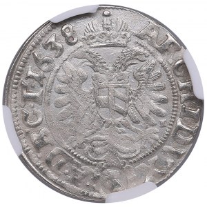 Autriche, Saint Empire romain germanique (Vienne) 3 Kreuzer 1638 - Ferdinand III (1637-1657) - NGC MS 62