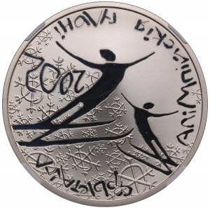 Biélorussie (Monnaie de Vilnius) 20 Roubles 2001 - 2002 Jeux Olympiques de Salt Lake. Ski acrobatique - NGC PF 69 ULTRA CAMEO