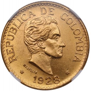 Colombie (Medellin) 5 Pesos 1928 - NGC MS 64