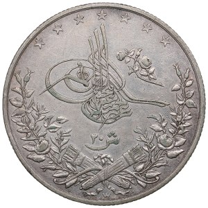 Empire ottoman, Eyalet d'Égypte (Monnaie de Berlin) AR 20 Qirsh RY 16 (1891) - Abdul Hamid II (1293-1327 H / 1876-1909 J.-C.)