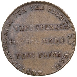 Gran Bretagna (Middlesex) Halfpenny Token ND (1790) - Thomas Spence (1750-1814), pubblicista radicale, libraio.