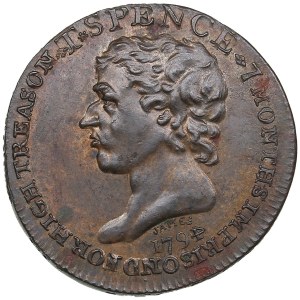 Grande-Bretagne (Middlesex) Jeton d'un demi-penny 1794/1795 - Thomas Spence (1750-1814), publiciste radical, libraire.