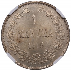 Finlande (Russie) 1 Markka 1915 S - Nicolas II (1894-1917) - NGC MS 64