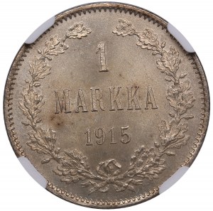 Finland (Russia) 1 Markka 1915 S - Nicholas II (1894-1917) - NGC MS 64