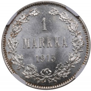 Finland (Russia) 1 Markka 1915 S - Nicholas II (1894-1917) - NGC MS 66