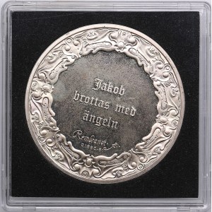 France ou Suède Médaille d'argent - Jacob luttant avec l'ange, d'après Rembrandt