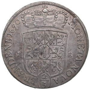 Allemagne, État de Brandebourg-Prusse (Magdebourg) 2/3 Thaler 1690 - Friedrich III (1688-1701)