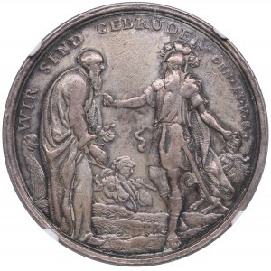 Allemagne (Augsbourg) Médaille en argent 1690 - Amitié et amour - NGC XF DETAILS