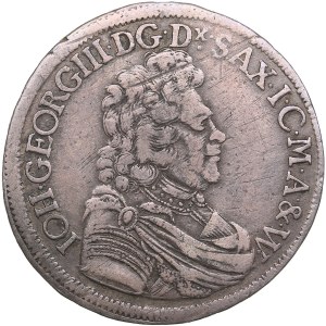 États allemands, Électorat de Saxe, Ligne albertinienne (Dresde) 2/3 Thaler 1691 - Hans Georg III (1681-1691)