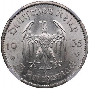 Allemagne, Troisième Reich (Berlin) 5 Reichsmark 1935 - Église de la garnison de Potsdam - NGC MS 61