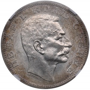 Serbie 2 Dinara 1904 - Petar I (1903-1918) - NGC MS 63