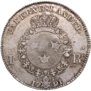 Suède (Stockholm) 1 Riksdaler 1791 - Gustav III (1771-1792)