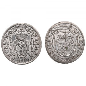 Austrian States, Bishopric of Salzburg 4 Kreuzer / Reichsbatzen 1723, 1729 (2)