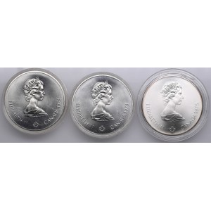Canada (Ottawa) 5 Dollars 1973, 1974, 1975 - Elizabeth II (1952-2022) - Jeux Olympiques de Montréal (3)