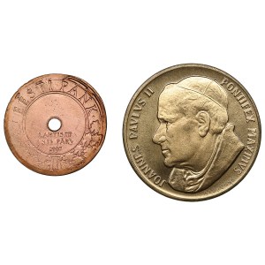Jeton estonien - Eesti Pank Lahtiste uste päev 2007 &amp; Médaille italienne Michelangelo la Pieta, Roma, Johannes Pavlvs II