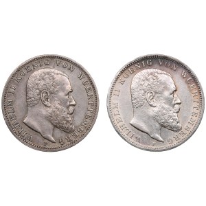 États allemands, Royaume de Wurtemberg (Stuttgart) 3 Mark (2) - Guillaume II (1891-1918)
