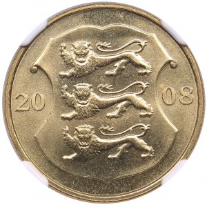 Estonie 1 Kroon 2008 - 90ème anniversaire de la République d'Estonie - NGC MS 67