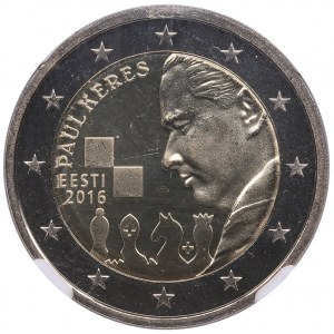 Estonie (Monnaie de Vilnius) 2 Euros 2016 - Paul Keres - NGC MS 66 DPL