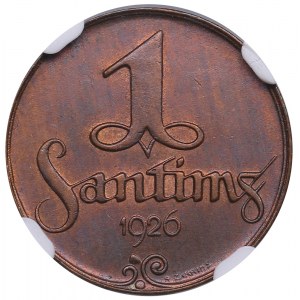 Lettonie (Birmingham) 1 Santims 1926 - NGC MS 64 RB