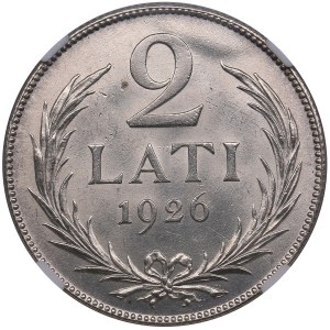 Lettonie (Royal Mint, Londres) 2 Lati 1926 - NGC MS 64+