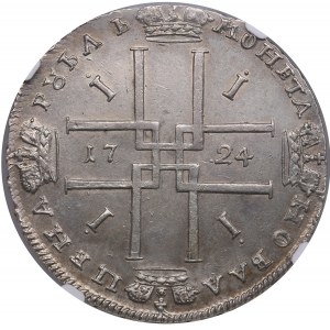 Russie Rouble 1724 - Pierre Ier le Grand (1682-1725) - NGC AU 58