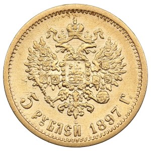 Russie 5 Roubles 1897 АГ - Nicolas II (1894-1917)