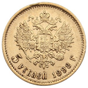 Russie 5 Roubles 1898 АГ - Nicolas II (1894-1917)
