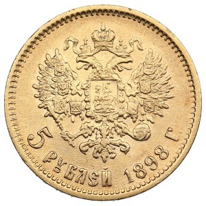 Russie 5 Roubles 1898 АГ - Nicolas II (1894-1917)