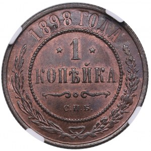 Russie (Monnaie de Birmingham) 1 Kopeck 1898 СПБ - Nicholas II (1894-1917) - NGC MS 63 BN