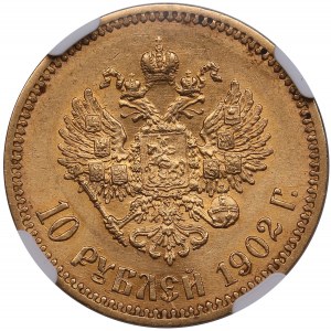 Russie 10 Roubles 1902 AP - Nicolas II (1894-1917) - NGC AU 58