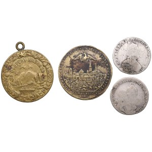 Groupe de médailles, jetons et pièces de monnaie de Russie, d'Allemagne et d'URSS (4)