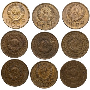 Group of Russian (USSR) 3 Kopecks (9)
