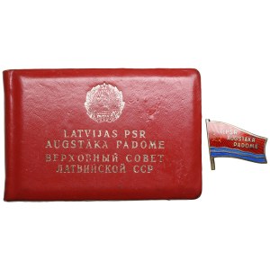 Russia (USSR), Latvia (Latvian SSR) Badge of a Deputy of the Supreme Soviet of the LSSR with documents, 1980
