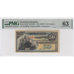 République Dominicaine 50 Centavos 1886 - PMG 63 Choice Uncirculated