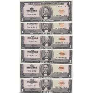 République Dominicaine 1 Peso 1978 (6) Séquentiel &amp; Faible #