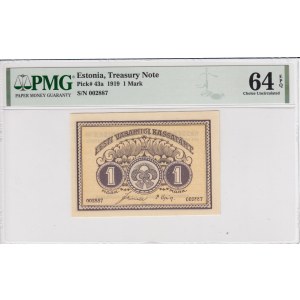 Estonia 1 Mark 1919 - PMG 64 EPQ Choice Uncirculated