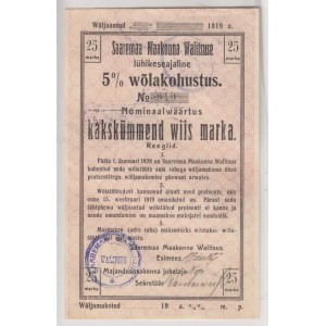 Estonie 25 Marka 1919 Dette de Saaremaa