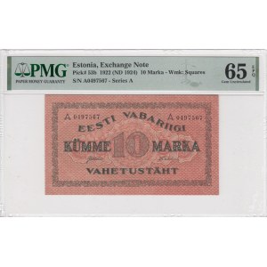 Estonia 10 Marka 1922 (ND 1924) - PMG 65 EPQ Gem Uncirculated