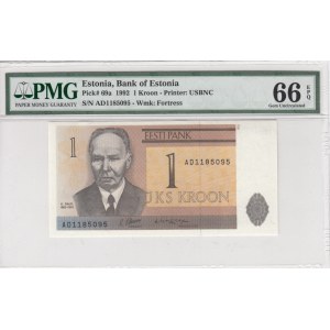 Estonia 1 Kroon 1992 - PMG 66 EPQ Gem Uncirculated