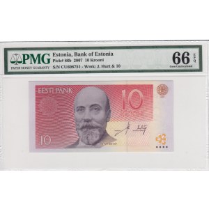 Estonie 10 Krooni 2007 - PMG 66 EPQ Gem Uncirculated