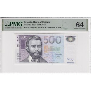 Estonie 500 Krooni 2007 - PMG 64 Choice Uncirculated