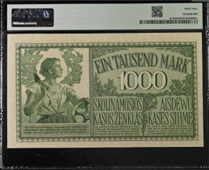 Deutschland (Besatzung von Litauen WWI, Kowno) 1000 Mark 1918 - PMG 64 EPQ Choice Uncirculated