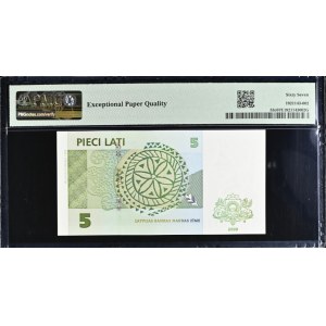 Latvia 5 Lati 2009 - PMG 67 EPQ Superb Gem Unc