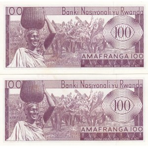 Rwanda 100 Francs 1964 (2) Fancy #