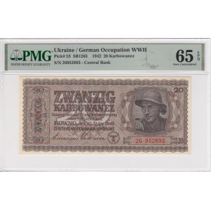 Ukraine (German Occupation WWII) 20 Karbowanez 1942 - PMG 65 EPQ Gem Uncirculated