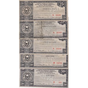 County of Guilford 25 Cents- 5 Dollars 1933 Scripts (9)