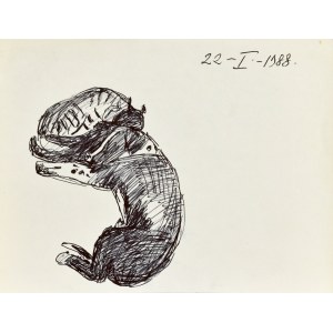 Ludwik MACIĄG (1920-2007), Kot z psem, 1988