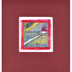Eugeniusz TUKAN-WOLSKI (1928-2014), Paysage avec une maison au toit rouge