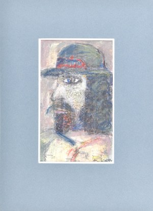 Eugeniusz TUKAN-WOLSKI (1928-2014), Popiersie mężczyzny z brodą w kapeluszu